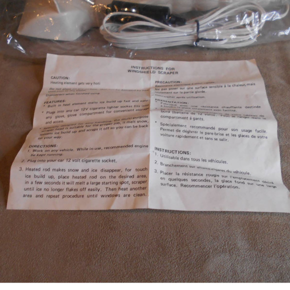 Electric Windshield Scraper Four Star Int'l Heated Scraper NIB Vintage - Picture 5 of 8